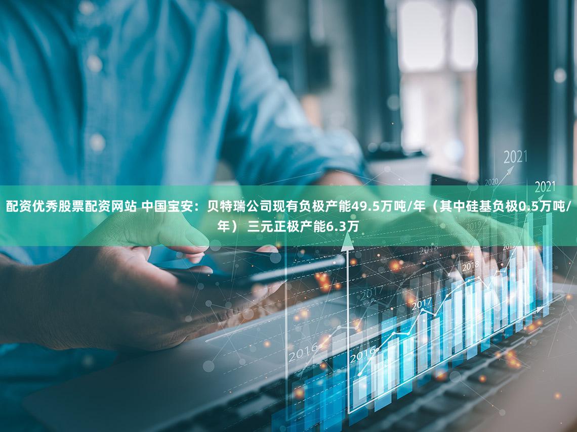 配资优秀股票配资网站 中国宝安：贝特瑞公司现有负极产能49.5万吨/年（其中硅基负极0.5万吨/年） 三元正极产能6.3万